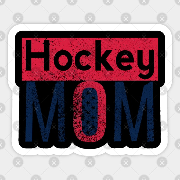 Hockey mom in Red and Blue Sticker by M Dee Signs